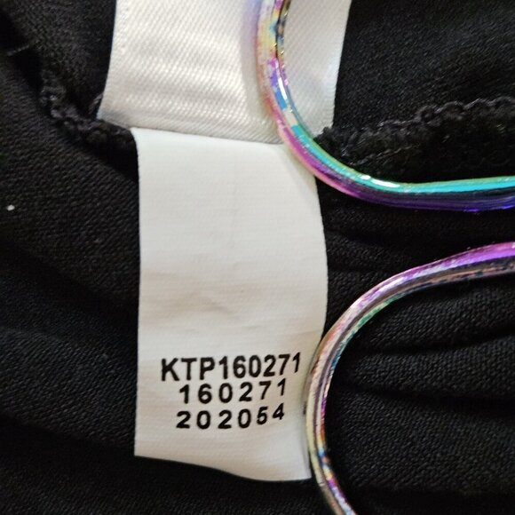 J Jill Wearever Tank Top Womens L Black Back Tie Back Goth Cottage Summer City - Picture 11 of 13